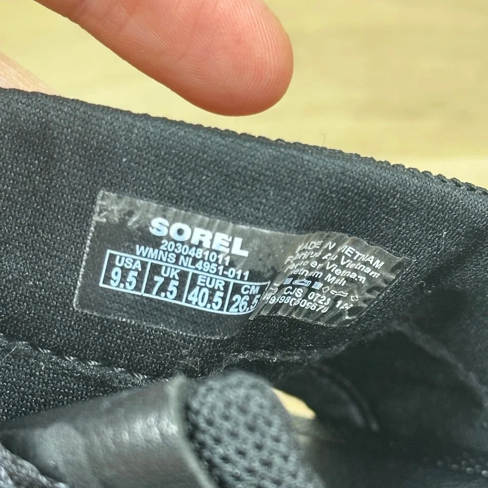 Sorel Kinetic Impact II Slingback Sandals Women 9.5 Black Platform Sport Chunky